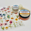 Satinee- Rubon Set, Mini Blumen, 4-teilig